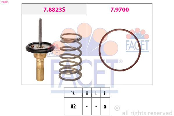 FACET Termostat, kølemiddel 78823 for TOYOTA SUBARU