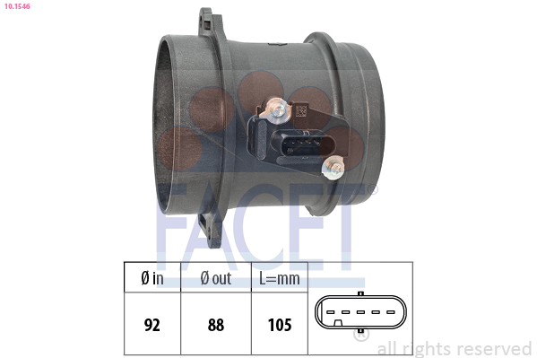 FACET Luftmængdesensor 101546 for VW