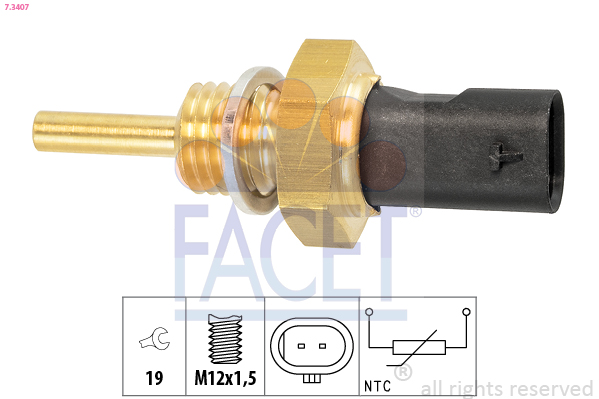 FACET Sensor, kølevæsketemp. 73407 for ALFA ROMEO JEEP