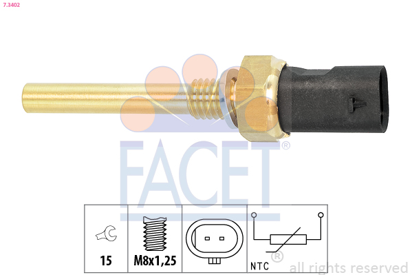 FACET Sensor, kølevæsketemp. 73402 for GENERAL MOTORS