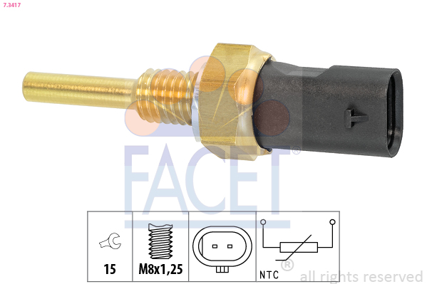 FACET Sensor, kølevæsketemp. 73417 for GENERAL MOTORS