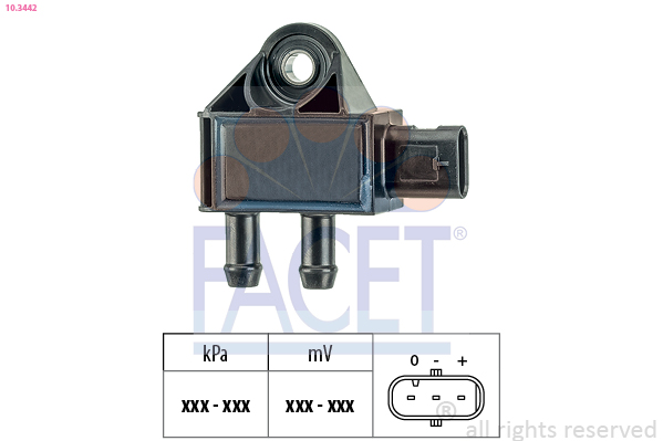 FACET Sensor,udstødningstryk 103442 for VAUXHALL DS CITROËN TOYOTA