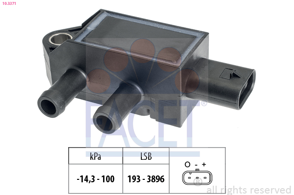 FACET Sensor,udstødningstryk 103371 for VW PORSCHE