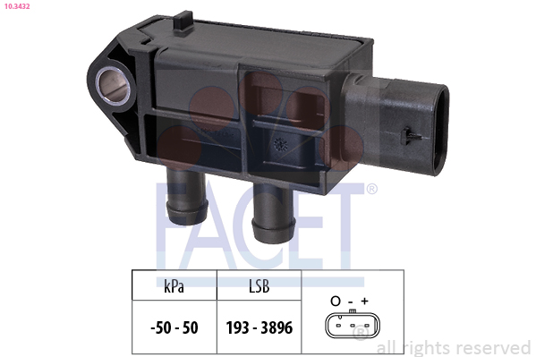 FACET Sensor,udstødningstryk 103432 for CUPRA