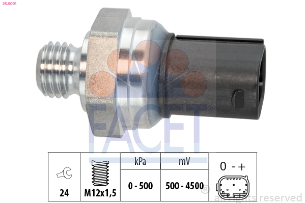 FACET Sensor, olietryk 250091 for JEEP SMART MERCEDES-BENZ