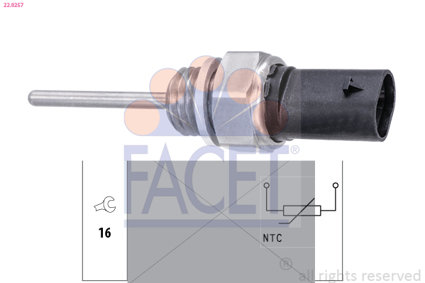 FACET Sensor, udstødningsgastemperatur 220257 for FORD VOLVO FIAT VW CUPRA MAN