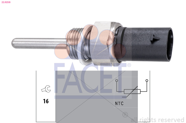 FACET Sensor, udstødningsgastemperatur 220258 for MERCEDES-BENZ