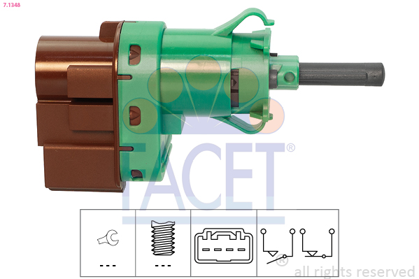 FACET Stoplyskontakt 71348 for VAUXHALL OPEL FORD ABARTH FIAT GENERAL MOTORS TOYOTA JEEP