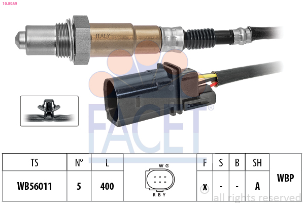 FACET Lambdasonde 108589 for SKODA KIA