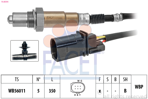 FACET Lambdasonde 108594 for OPEL GENERAL MOTORS