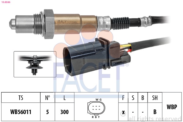 FACET Lambdasonde 108586 for OPEL GENERAL MOTORS