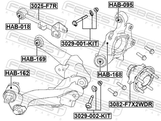 FEBEST Styrtkorrektionsskrue 3029001kit bagaksel for GREAT WALL
