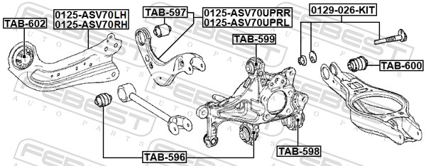 FEBEST Bærearm, hjulophæng 0125asv70rh Bagaksel højre for TOYOTA CHANGAN