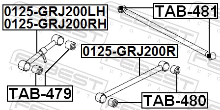 FEBEST Ophæng, bærearm tab480 Bagaksel nede for TOYOTA SSANGYONG