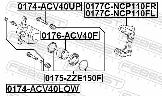FEBEST Stempel, bremsekaliper 0176acv40f foraksel for TOYOTA