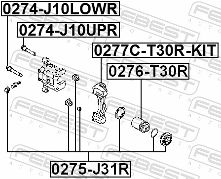 FEBEST Stempel, bremsekaliper 0276t30r bagaksel for NISSAN