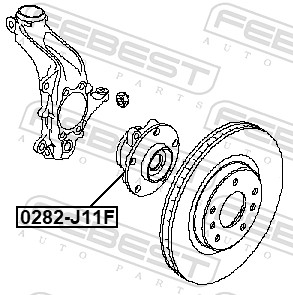 FEBEST Hjulnav 0282-J11F foraksel for MERCEDES-BENZ RENAULT NISSAN