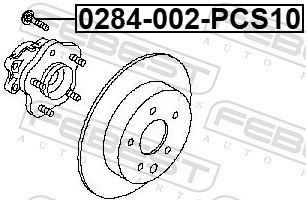 FEBEST Hjulbolt 0284002pcs10 for MITSUBISHI NISSAN