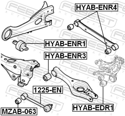 FEBEST Bærearm, hjulophæng 1225-EN bagaksel for HYUNDAI CHANGAN
