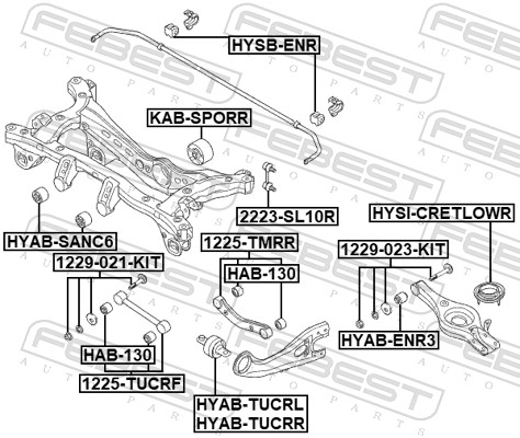 FEBEST Bærearm, hjulophæng 1225-TMRR bagved akslen for HYUNDAI CHANGAN