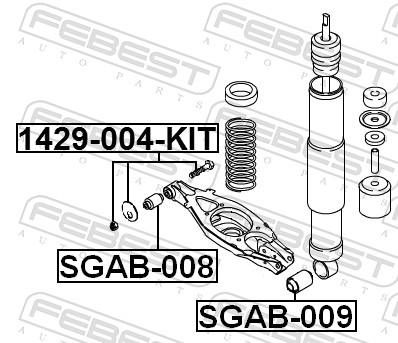 FEBEST Styrtkorrektionsskrue 1429004kit for SSANGYONG