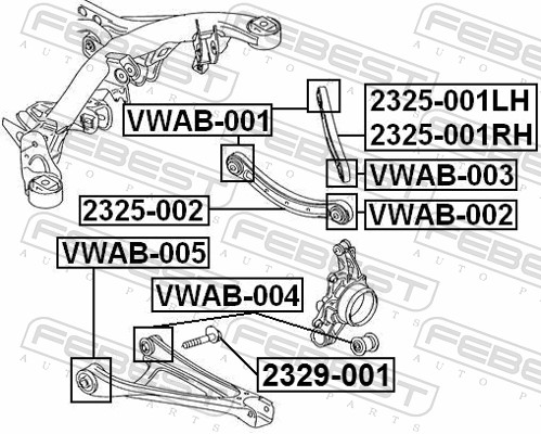 FEBEST Styrtkorrektionsskrue 2329001 for PORSCHE VAG