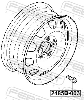 FEBEST Hjulbolt 2485b003 for CITROËN/PEUGEOT MERCEDES-BENZ BMW RENAULT NISSAN