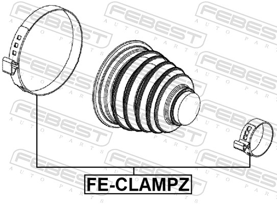 FEBEST Spændebånd feclampz for VOLVO CITROËN/PEUGEOT FORD ALFAROME/FIAT/LANCI GREAT WALL GENERAL MOTORS VAG SUBARU BYD GEELY MERCEDES-BENZ TOYOTA CHR