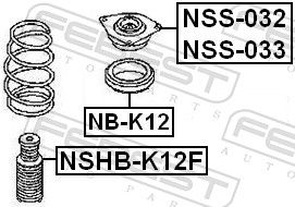 FEBEST Beskyttelseskappe/bælg, støddæmper NSHB-K12F foraksel for NISSAN