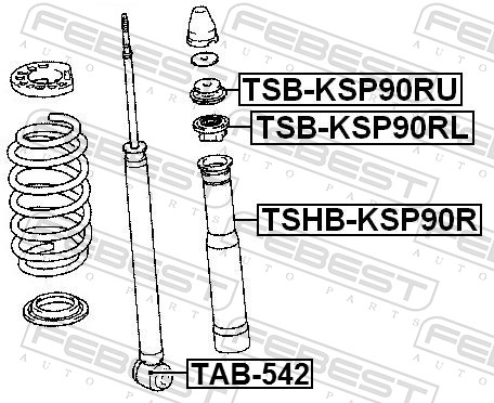 FEBEST Distancerør, Støddæmper TSB-KSP90RU for GEELY TOYOTA