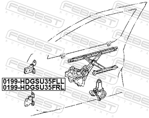 FEBEST Dørhængsel 0199-HDGSU35FLL nede for TOYOTA