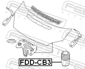 FEBEST Gummiklods, motorhjelm fddcb3 for FORD