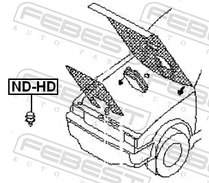FEBEST Gummiklods, motorhjelm ndhd for NISSAN