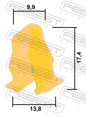 FEBEST Clips, side-/beskyttelseslister 88570-124 for HONDA NISSAN