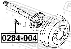 FEBEST Hjulbolt 0284004 for NISSAN SUBARU
