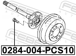 FEBEST Hjulbolt 0284004pcs10 for NISSAN SUBARU