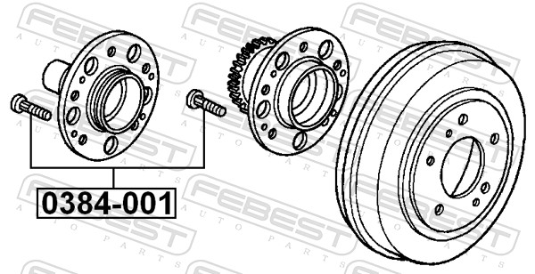 FEBEST Hjulbolt 0384001 for HONDA
