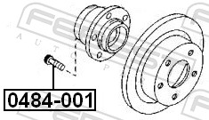 FEBEST Hjulbolt 0484001 for CITROËN/PEUGEOT MITSUBISHI ISUZU MAZDA