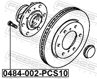 FEBEST Hjulbolt 0484002pcs10 for GEELY CHRYSLER MITSUBISHI