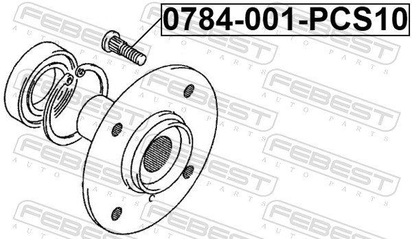 FEBEST Hjulbolt 0784001pcs10 for MAZDA SUZUKI