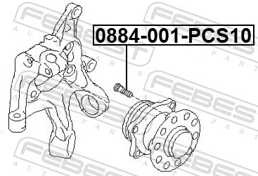 FEBEST Hjulbolt 0884001pcs10 for MAZDA SUBARU