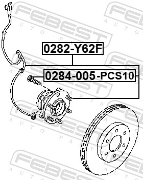 FEBEST Hjulbolt 0284005pcs10 for NISSAN