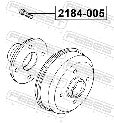 FEBEST Hjulbolt 2184005 for FORD MAZDA