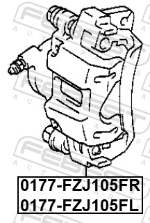 FEBEST Bremsekaliper 0177-FZJ105FL Bagaksel venstre for TOYOTA