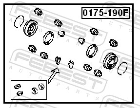 FEBEST Rep.sæt, bremsekaliper 0175190f foraksel for TOYOTA