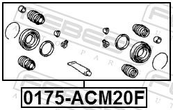 FEBEST Rep.sæt, bremsekaliper 0175acm20f foraksel for TOYOTA