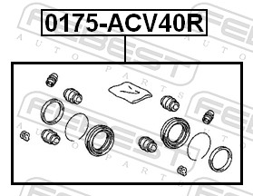 FEBEST Rep.sæt, bremsekaliper 0175acv40r bagaksel for TOYOTA