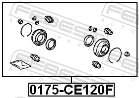 FEBEST Rep.sæt, bremsekaliper 0175ce120f foraksel for TOYOTA