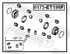 FEBEST Rep.sæt, bremsekaliper 0175et196f foraksel for TOYOTA