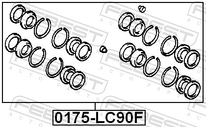FEBEST Rep.sæt, bremsekaliper 0175lc90f foraksel for TOYOTA